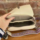 Bone leather shoulder bag