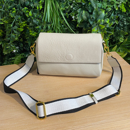 Ivory leather shoulder bag