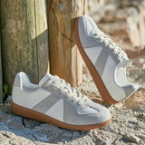 Grey & White Sneakers Leather
