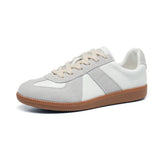 Grey & White Sneakers Leather