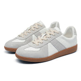 Grey & White Sneakers Leather