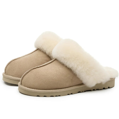 Slip on wool slippers Sand