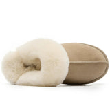 Slip on wool slippers Sand