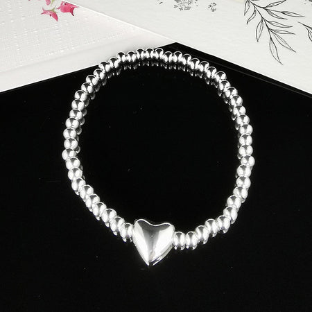 Silver Bangle with heart