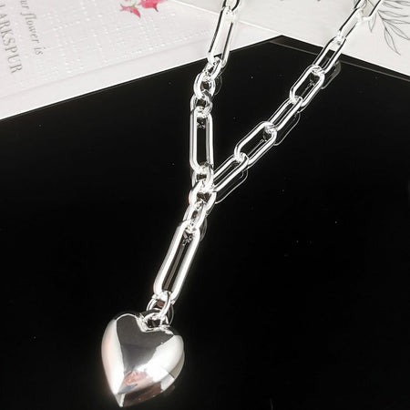 Silver Necklace with heart 50cm