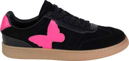 London Black sneaker, pink butterfly