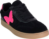 London Black sneaker, pink butterfly