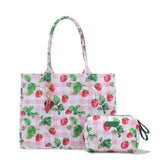 Strawberry Gingham Tote Set
