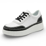 Noa Black Whipstitch Leather Sneaker