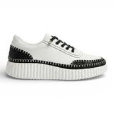 Noa Black Whipstitch Leather Sneaker