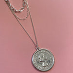 Trio Silver necklace with royal coin